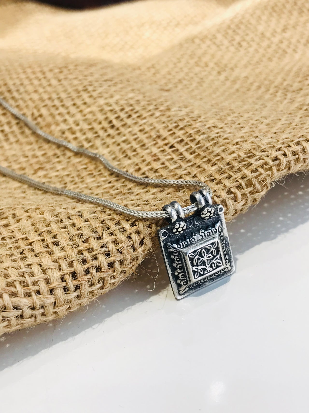 Petal Box Silver Pendant