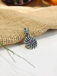 Thumbnail for Red Stone Silver Oxidise Pendant