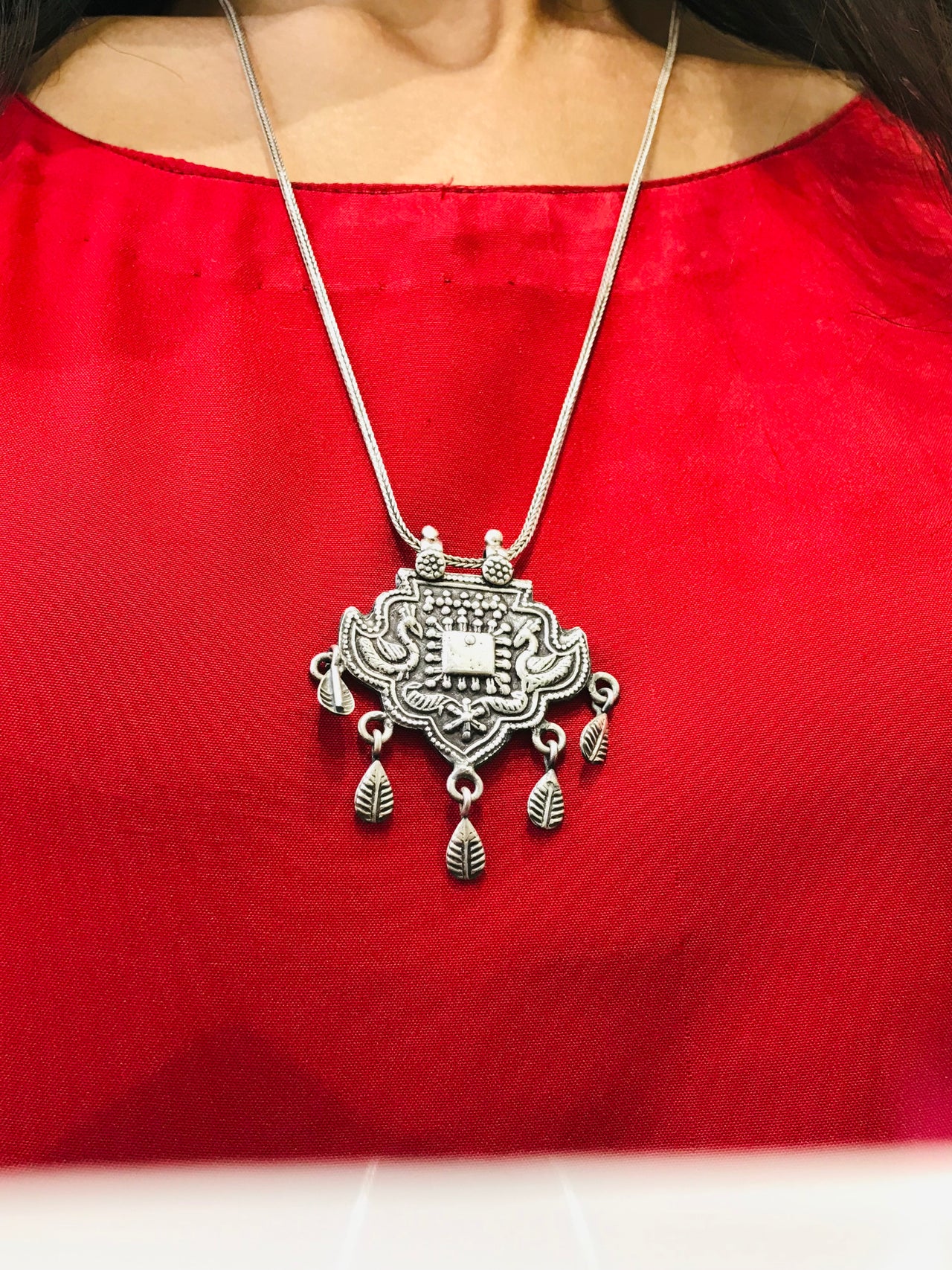 925 Peacock Oxidise Silver Chain