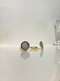 Thumbnail for Gold Platted Mother Pearl Cufflink Earrings