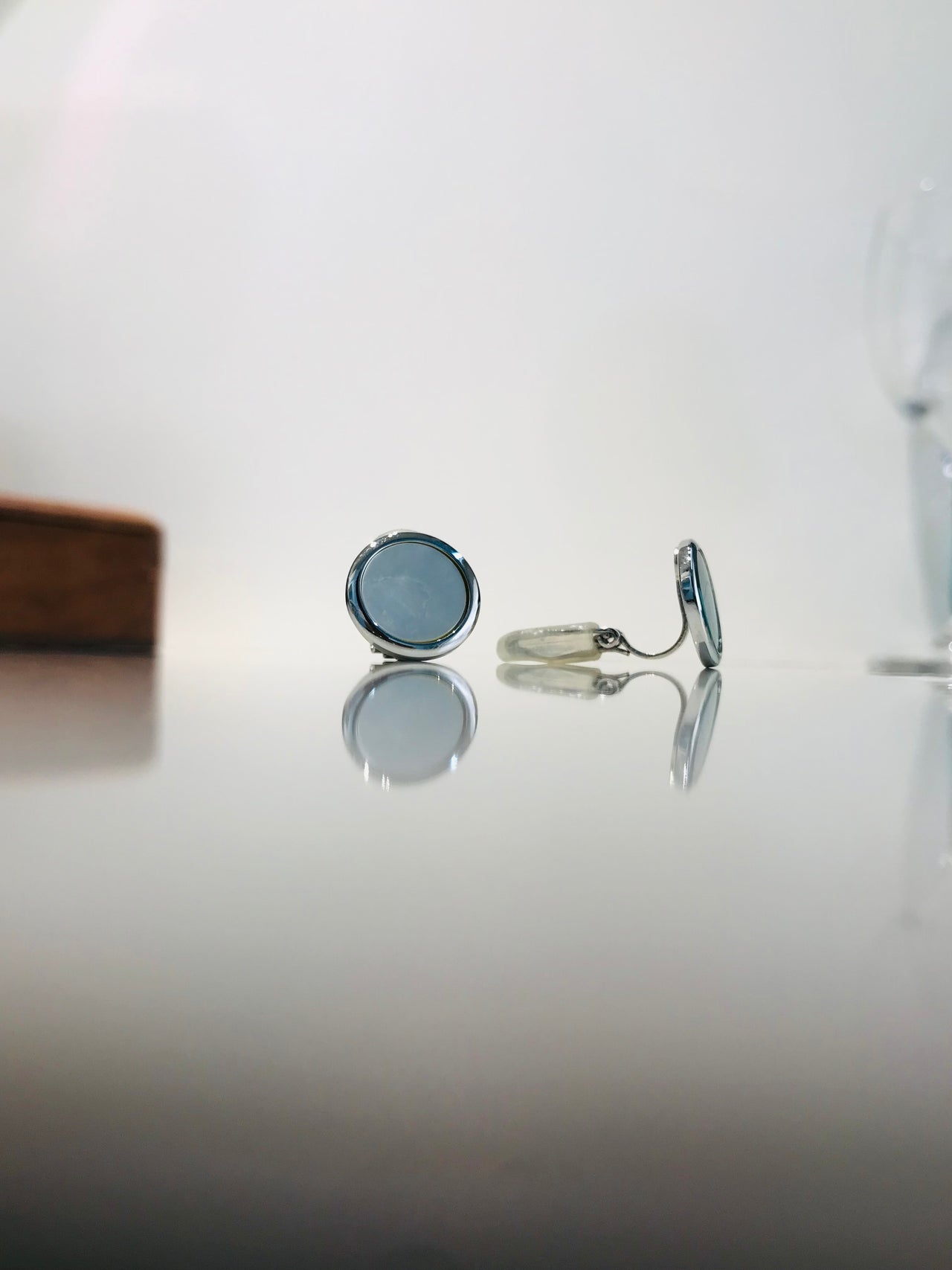 Mother Pearl CuffLink Earrings