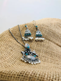 Thumbnail for 925 Peacock Pearl Pendant Set