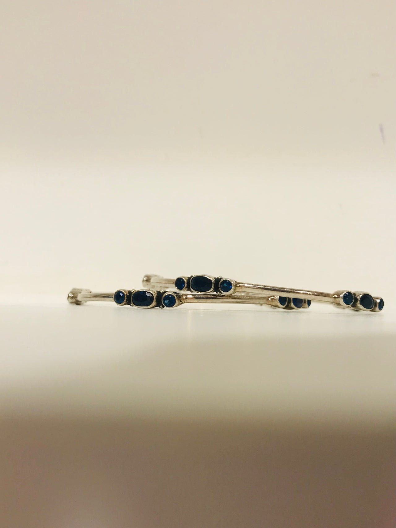 Blue Stone Silver Bangle