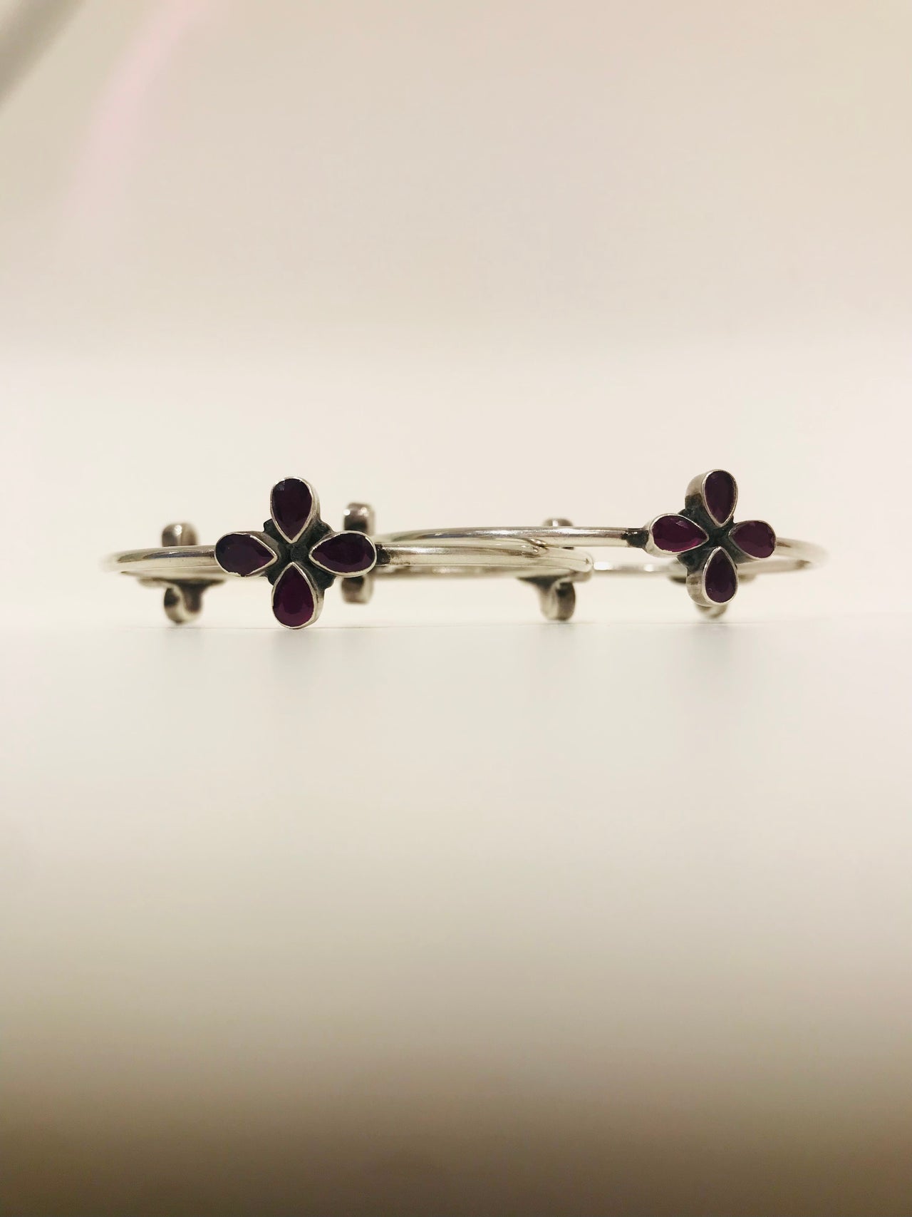 925 Silver Ruby Bangle
