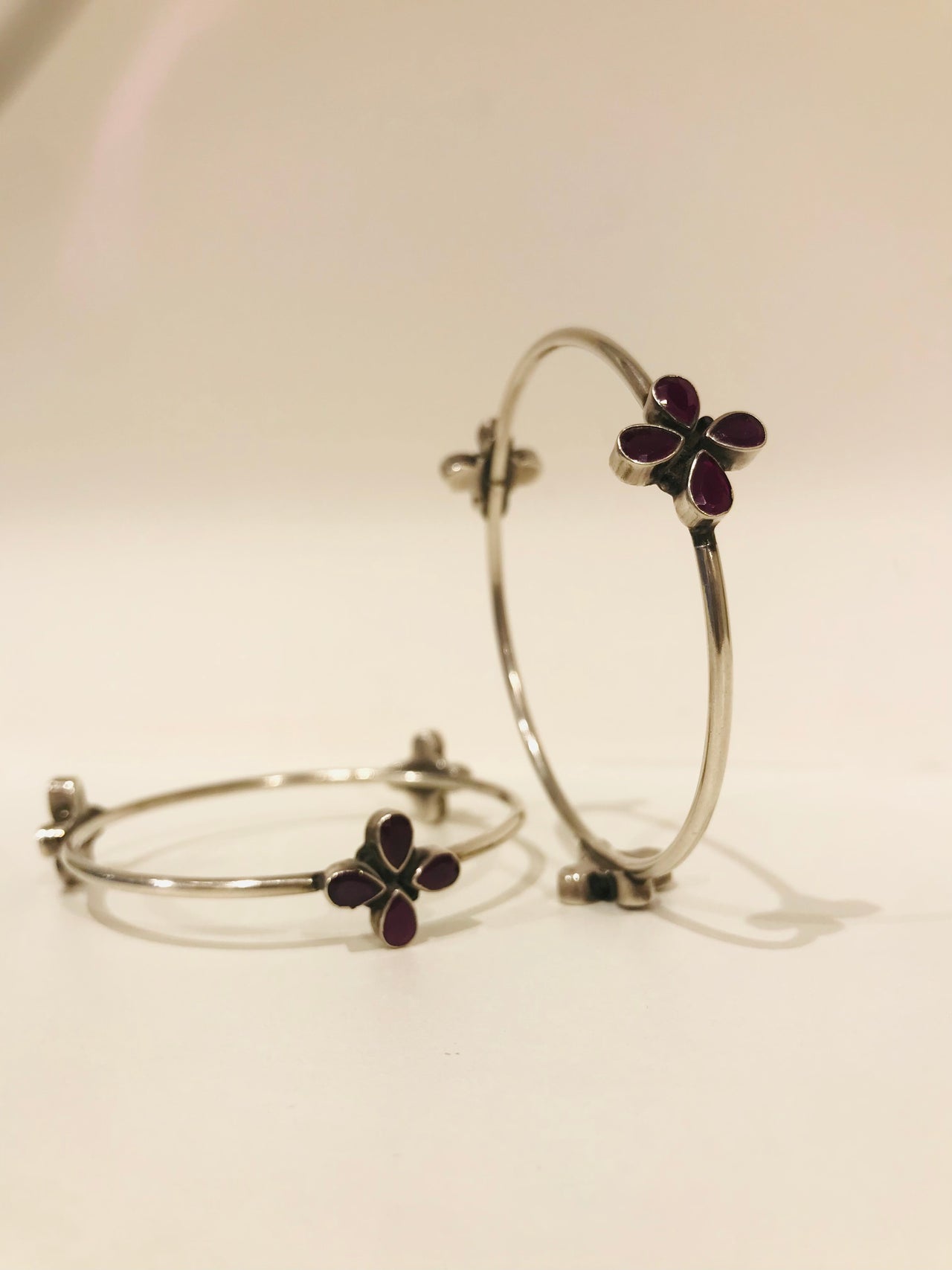 925 Silver Ruby Bangle
