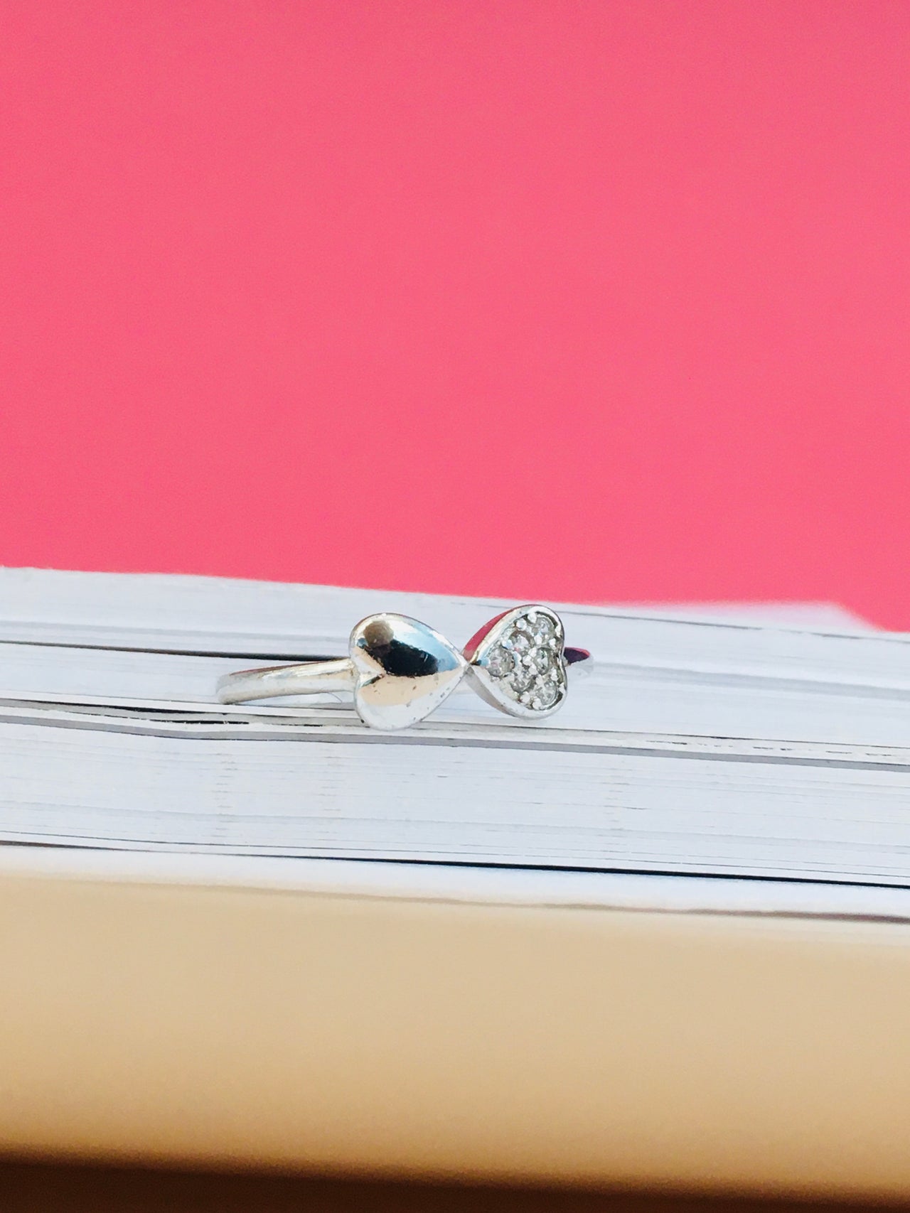 925 Heart Bow Silver Ring