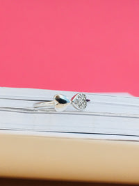 Thumbnail for 925 Heart Bow Silver Ring