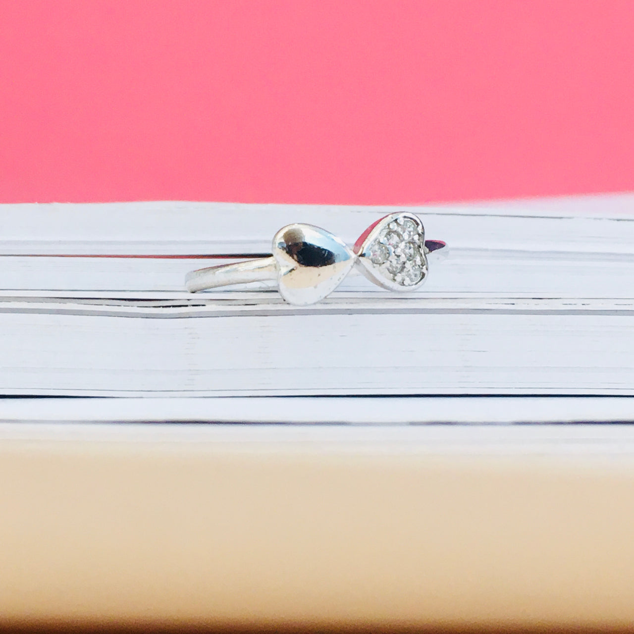 925 Heart Bow Silver Ring