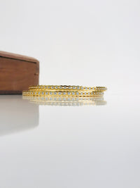 Thumbnail for Sleek Gold Plated Diamond Bangle