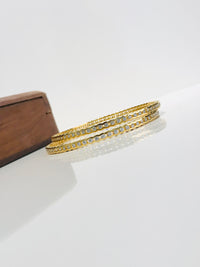 Thumbnail for Sleek Gold Plated Diamond Bangle