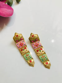 Thumbnail for Tanjore Flower Art Earrings