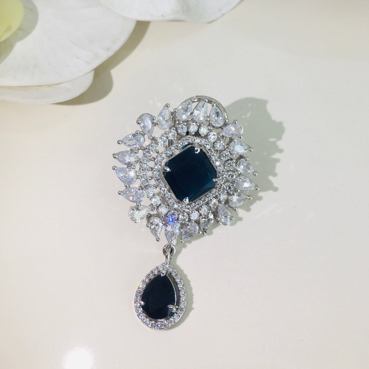 Blue Sapphire Drop Earrings Zayn Luxury Jewellery