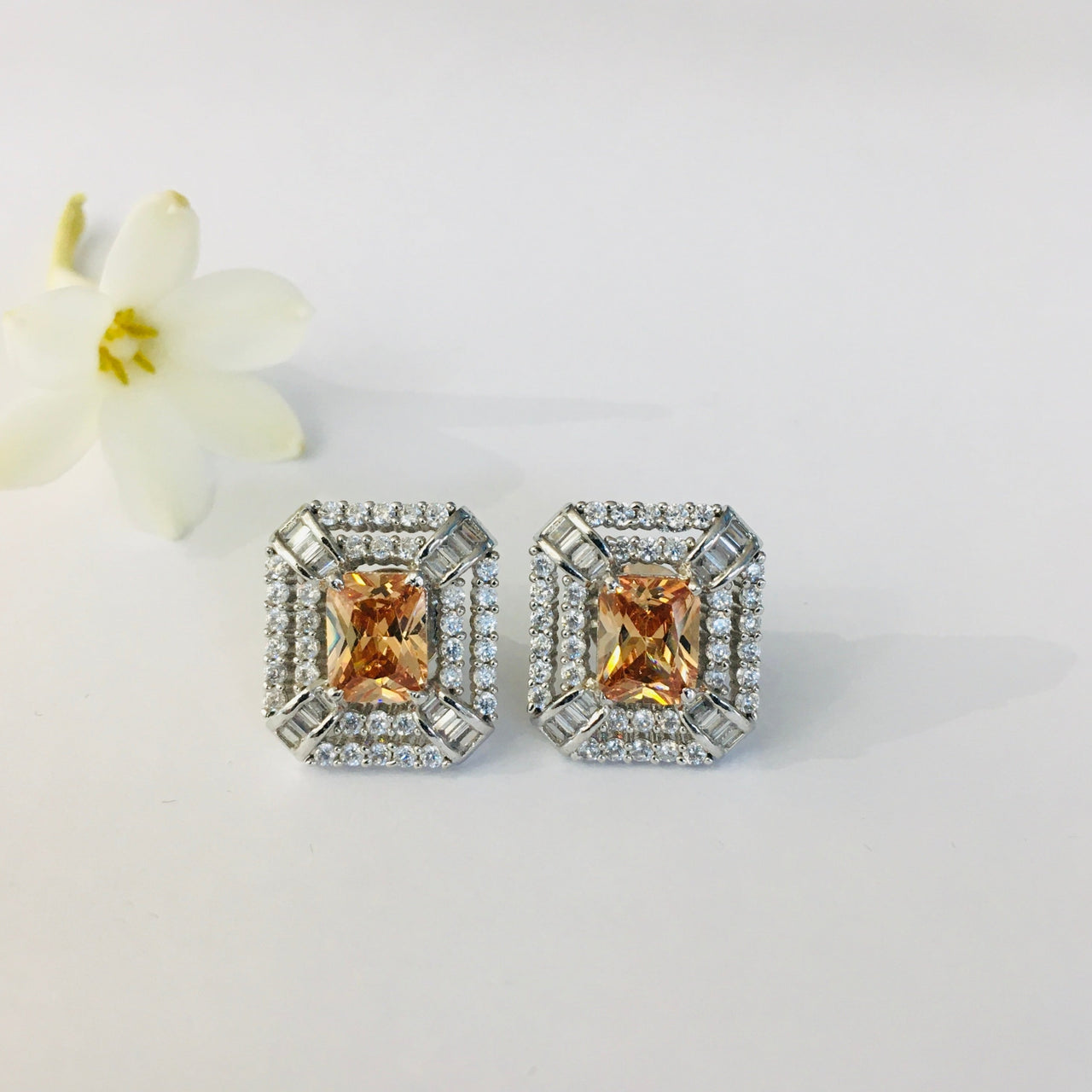 Bronze Princess Stud Earrings Zayn Luxury Jewellery