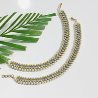 Thumbnail for Kundan Pearl Anklet Zayn Luxury Jewellery