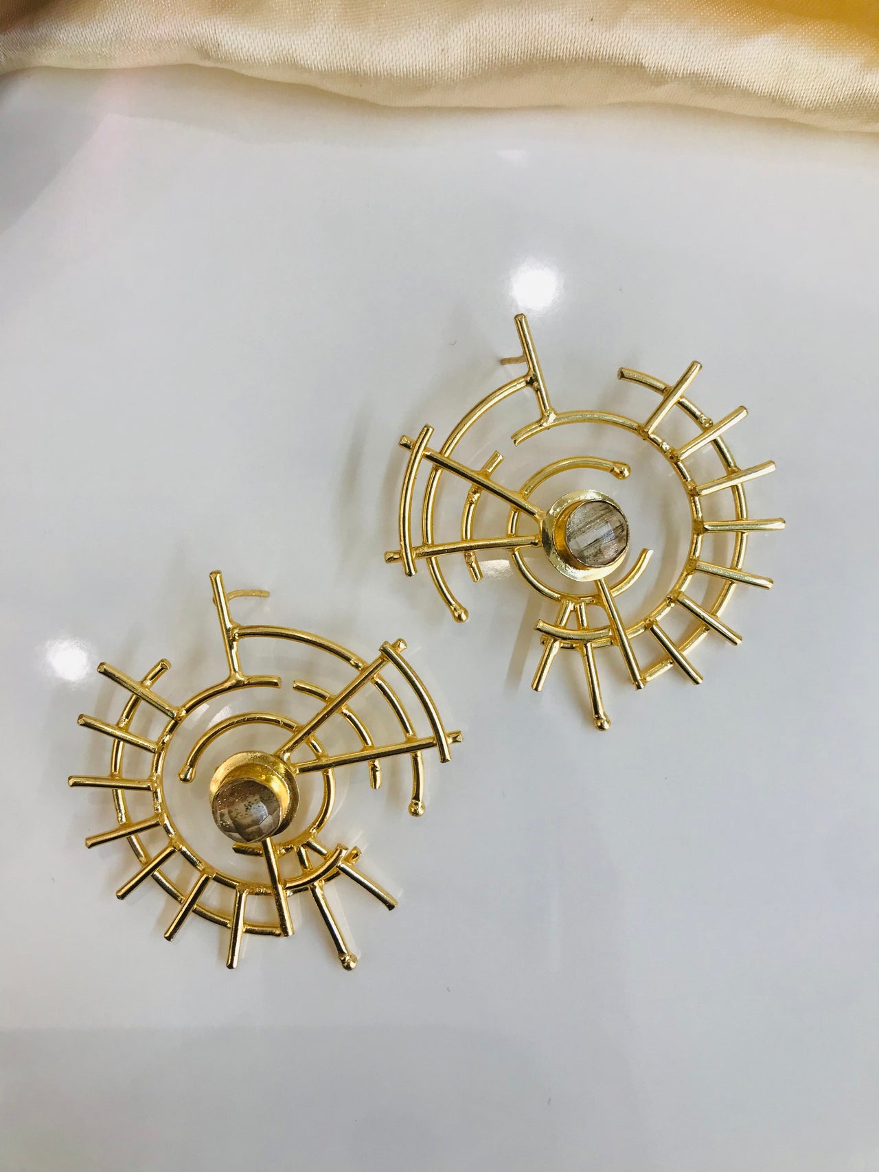 Brass Wheel Earrings
