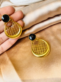 Thumbnail for Black Stone Gold Earrings
