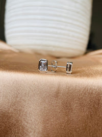 Thumbnail for Silver Rectangle Stud Earrings