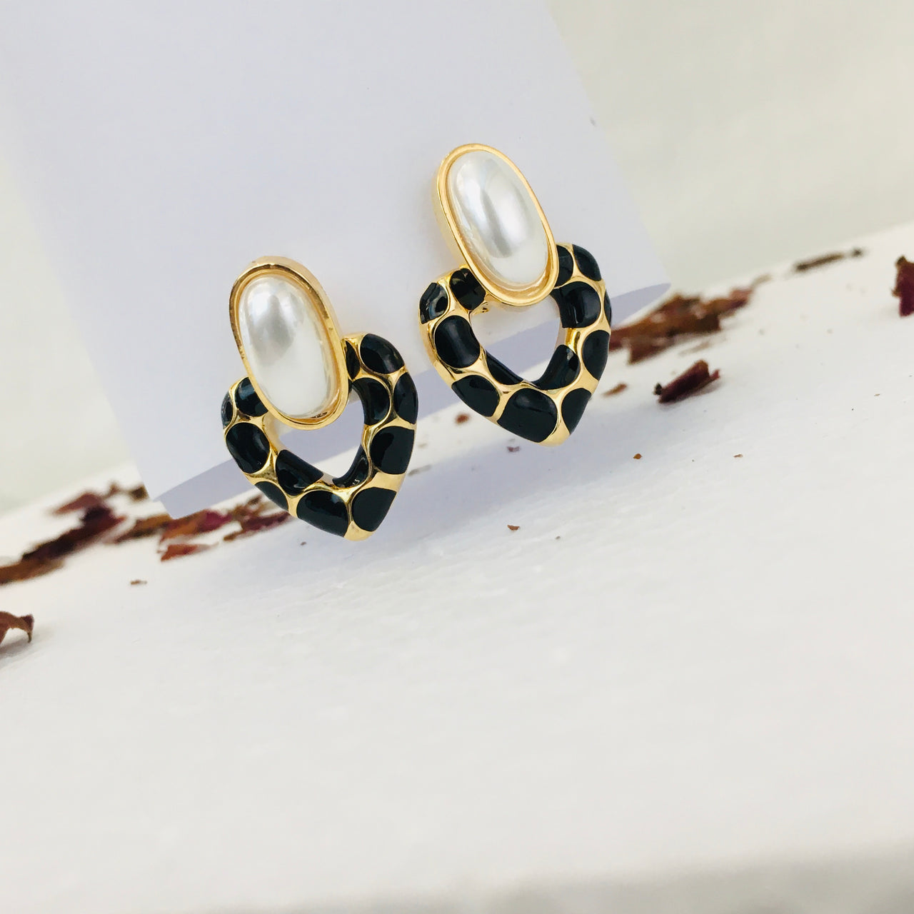 Enamel Heart Earrings Zayn Luxury Jewellery