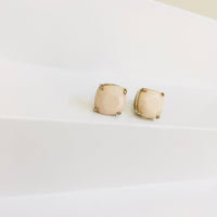 Thumbnail for Beige Stone Stud Earrings Zayn Luxury Jewellery