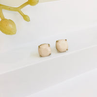 Thumbnail for Beige Stone Stud Earrings Zayn Luxury Jewellery