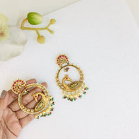 Thumbnail for Gold Peacock Chandbali Earrings Zayn Luxury Jewellery