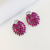 Thumbnail for Ruby Leaf Stud Earrings Zayn Luxury Jewellery