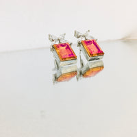Thumbnail for Orange Crystal Stud Earrings Zayn Luxury Jewellery