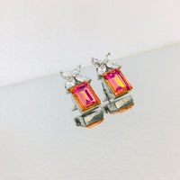 Thumbnail for Orange Crystal Stud Earrings Zayn Luxury Jewellery