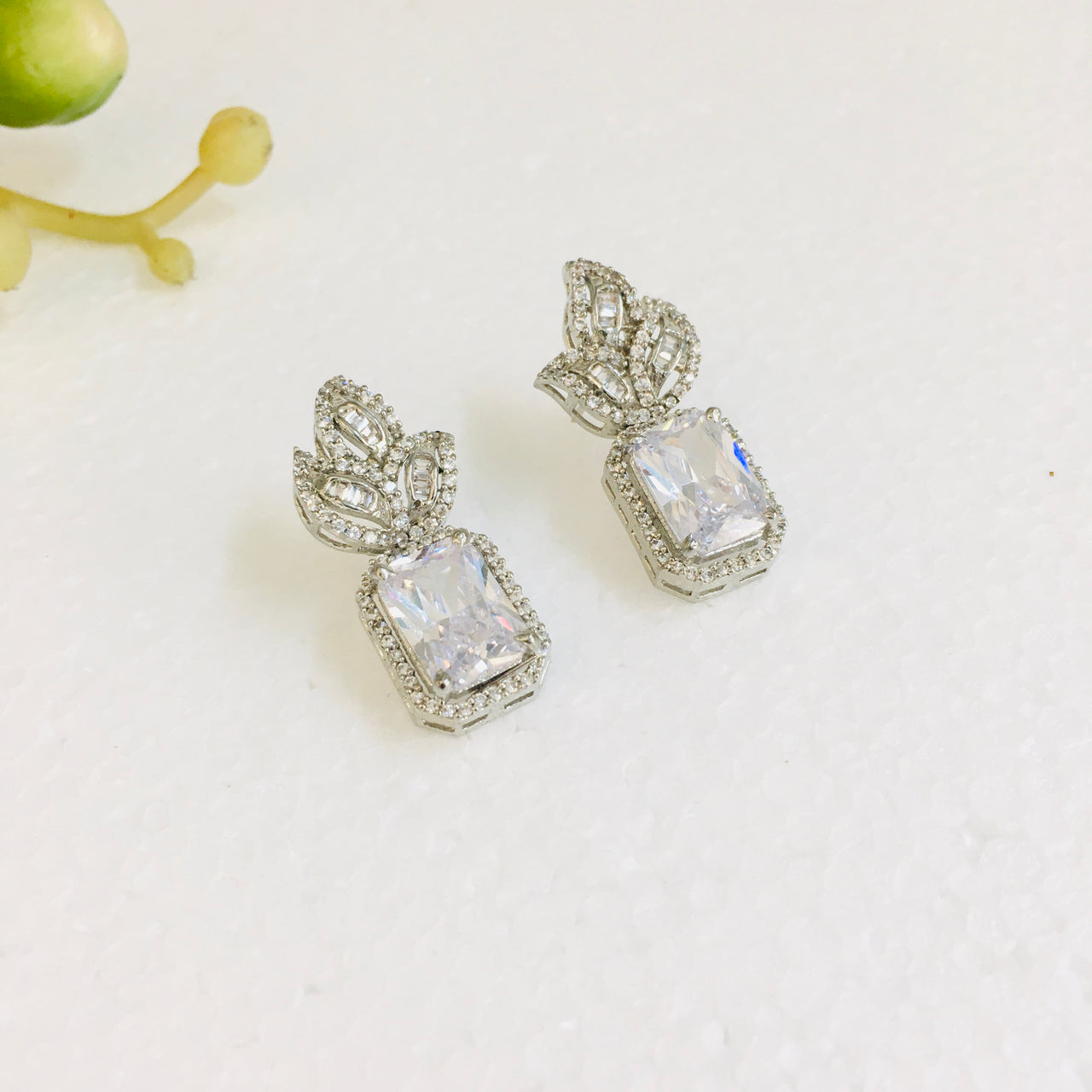 Diamond Leaf Doublet Earrings Zayn Luxury Jewellery