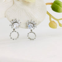 Thumbnail for Round Baguette Drop Earrings Zayn Luxury Jewellery