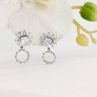 Thumbnail for Round Baguette Drop Earrings Zayn Luxury Jewellery