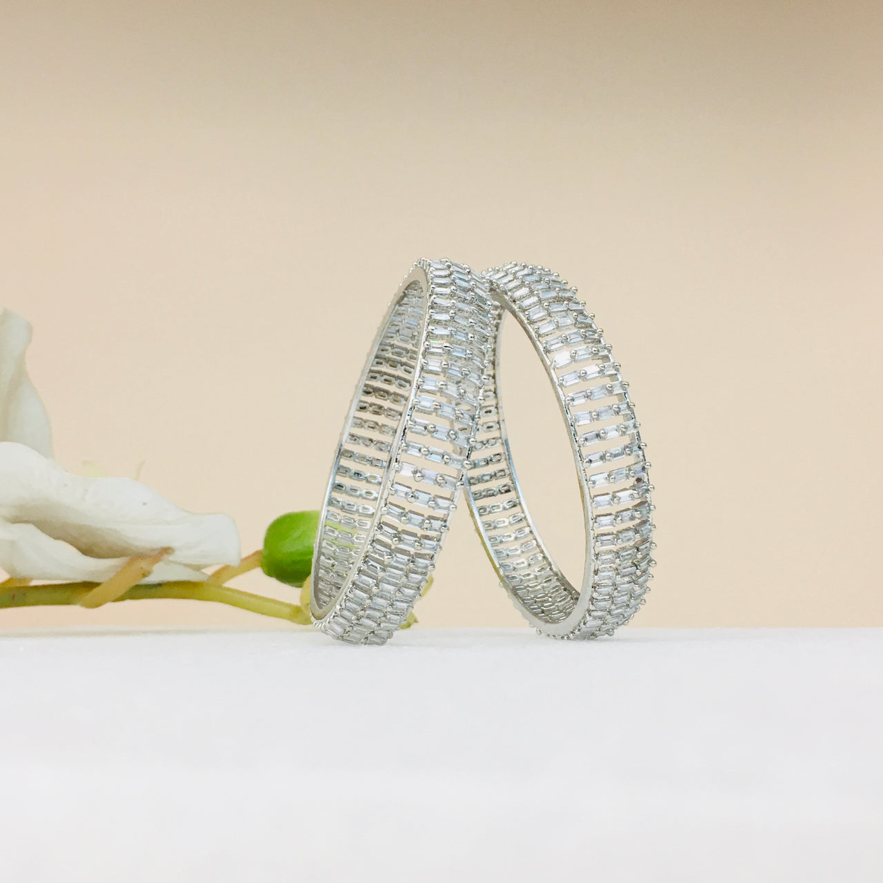 Diamond Baguette Bangles Zayn Luxury Jewellery