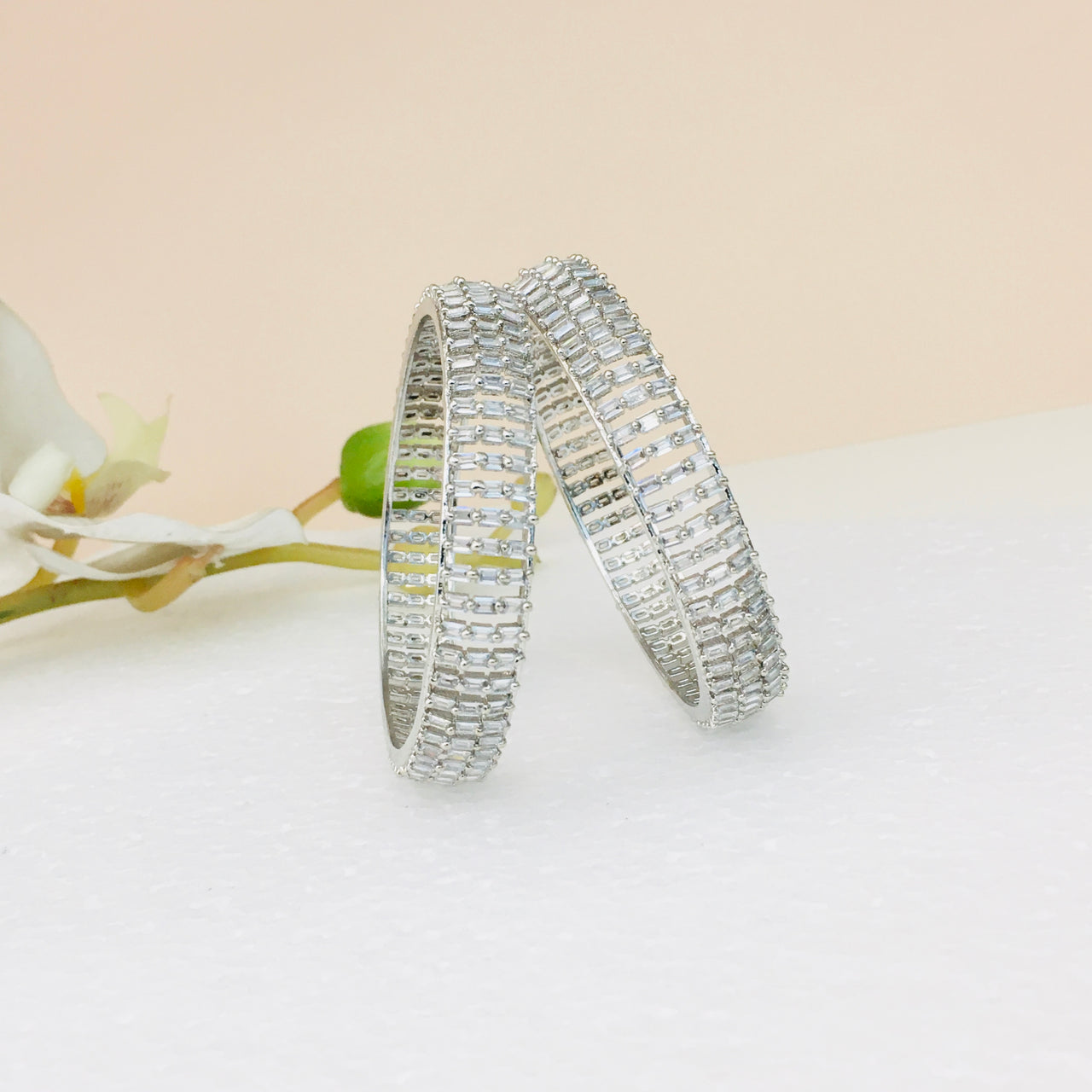 Diamond Baguette Bangles Zayn Luxury Jewellery