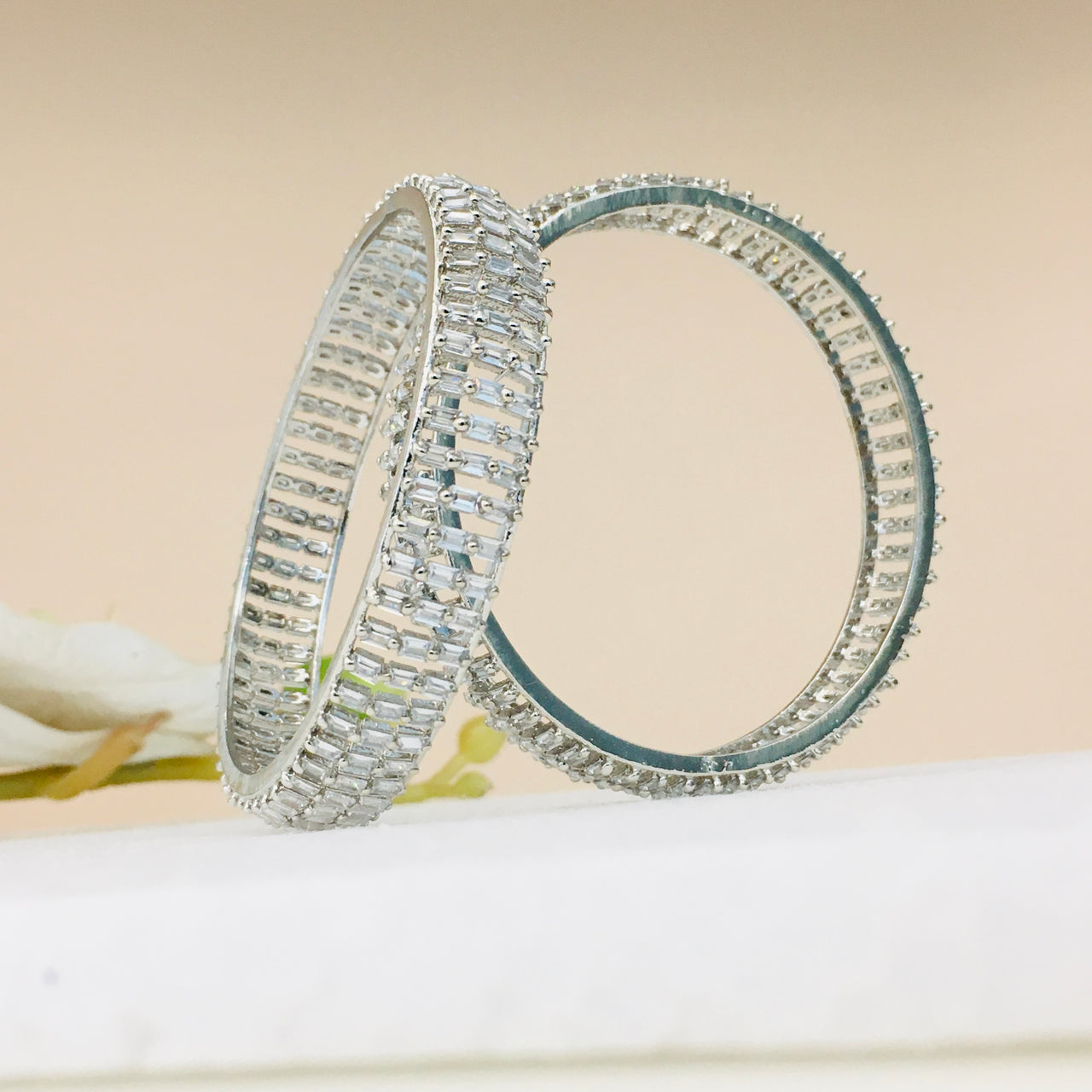 Diamond Baguette Bangles Zayn Luxury Jewellery
