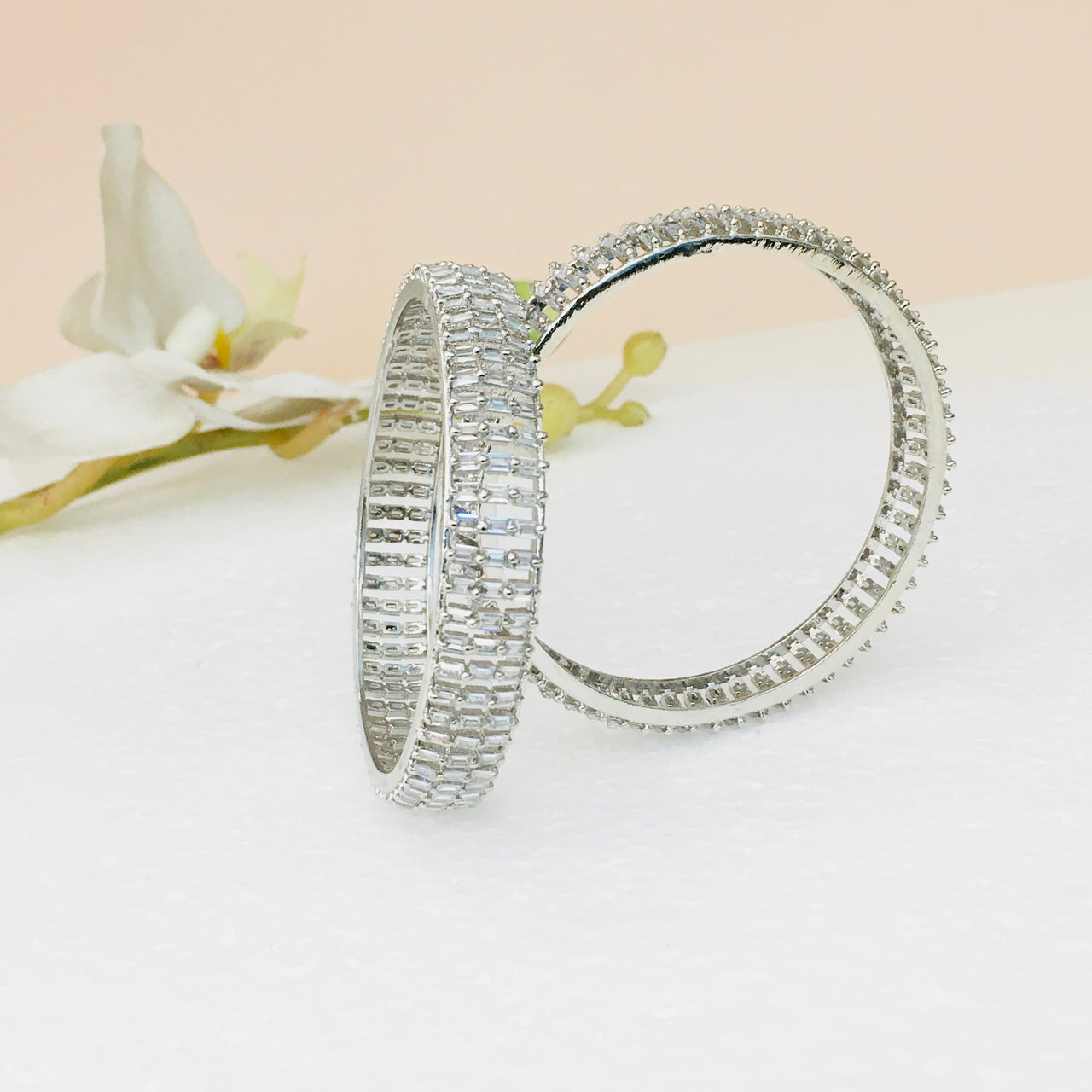 Diamond Baguette Bangles Zayn Luxury Jewellery