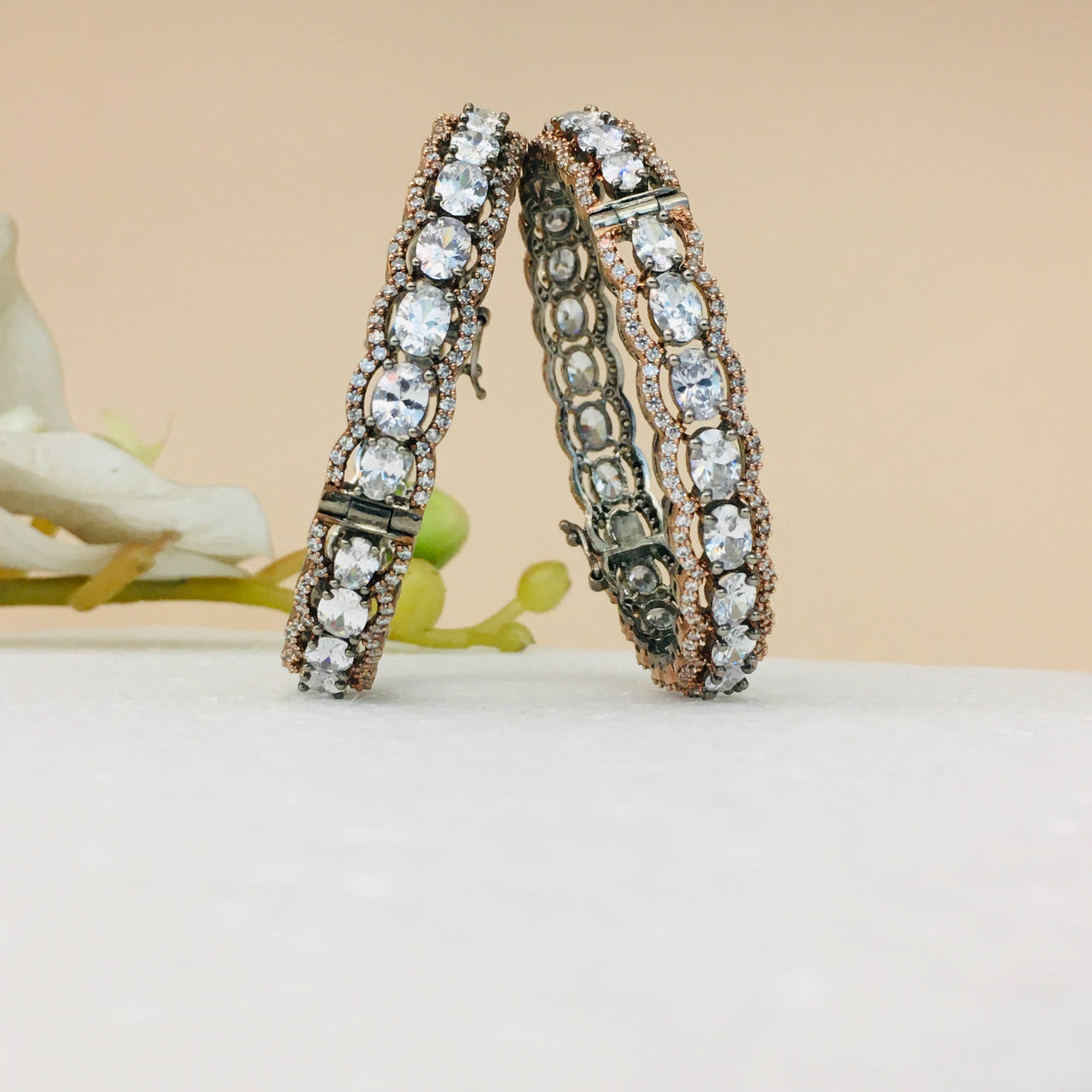 Antique Oval Diamond Bangles Zayn Luxury Jewellery