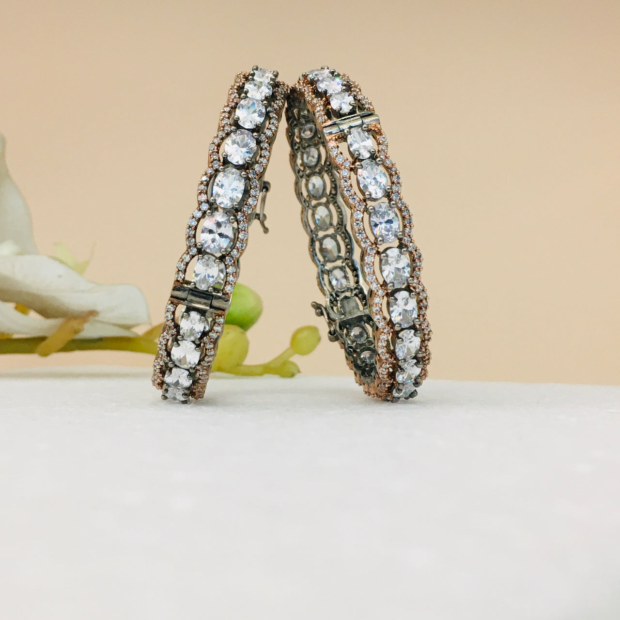 Antique Oval Diamond Bangles Zayn Luxury Jewellery