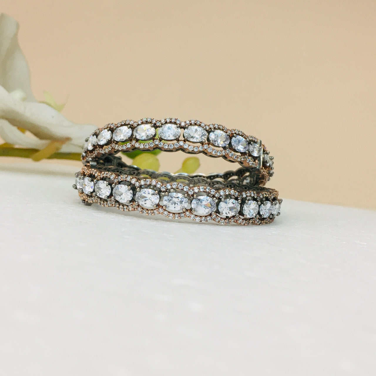 Antique Oval Diamond Bangles Zayn Luxury Jewellery