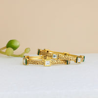 Thumbnail for Square Shape Kundan Bangle Zayn Luxury Jewellery