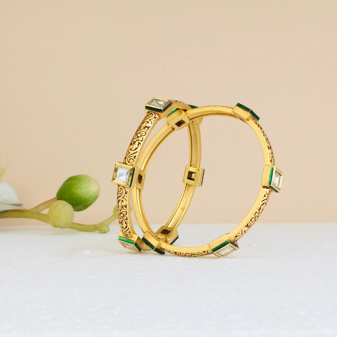 Square Shape Kundan Bangle Zayn Luxury Jewellery