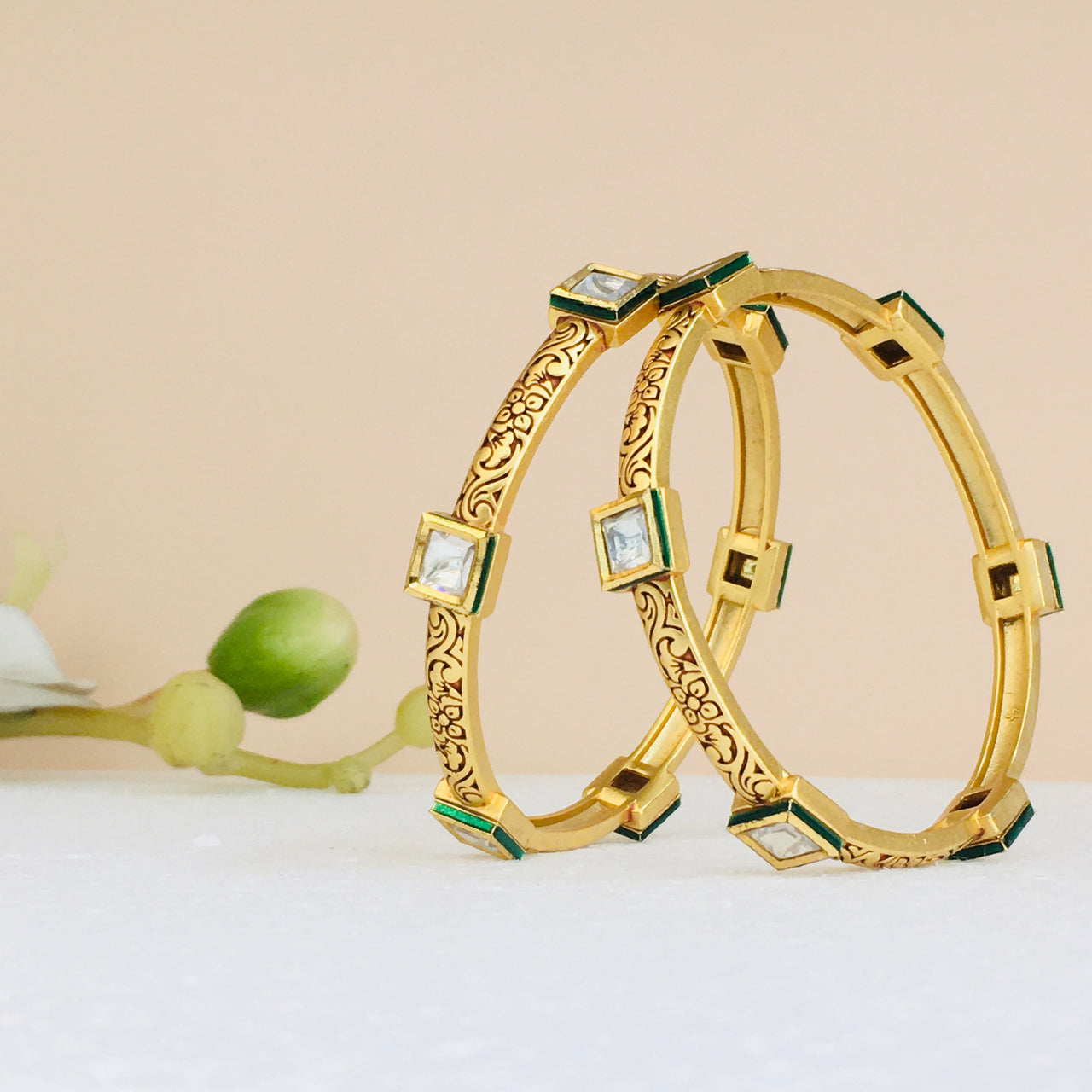 Square Shape Kundan Bangle Zayn Luxury Jewellery
