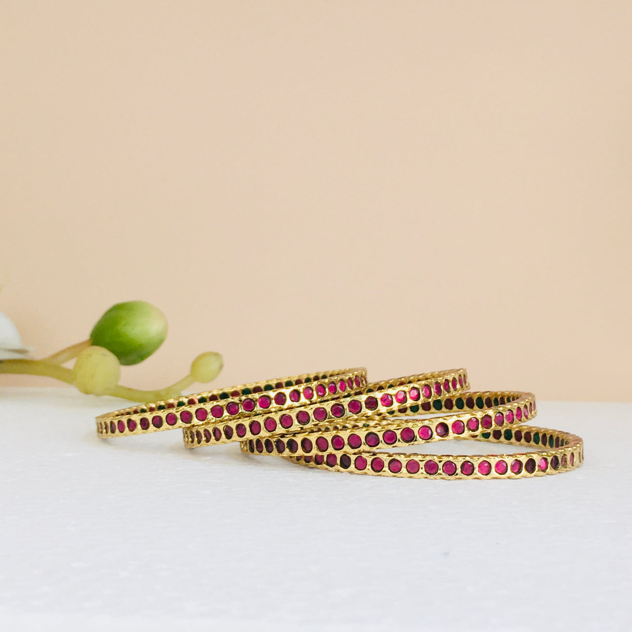Gold Ruby Bangles Zayn Luxury Jewellery