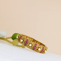 Thumbnail for Gold Pearl Flower kada Bangle Zayn Luxury Jewellery