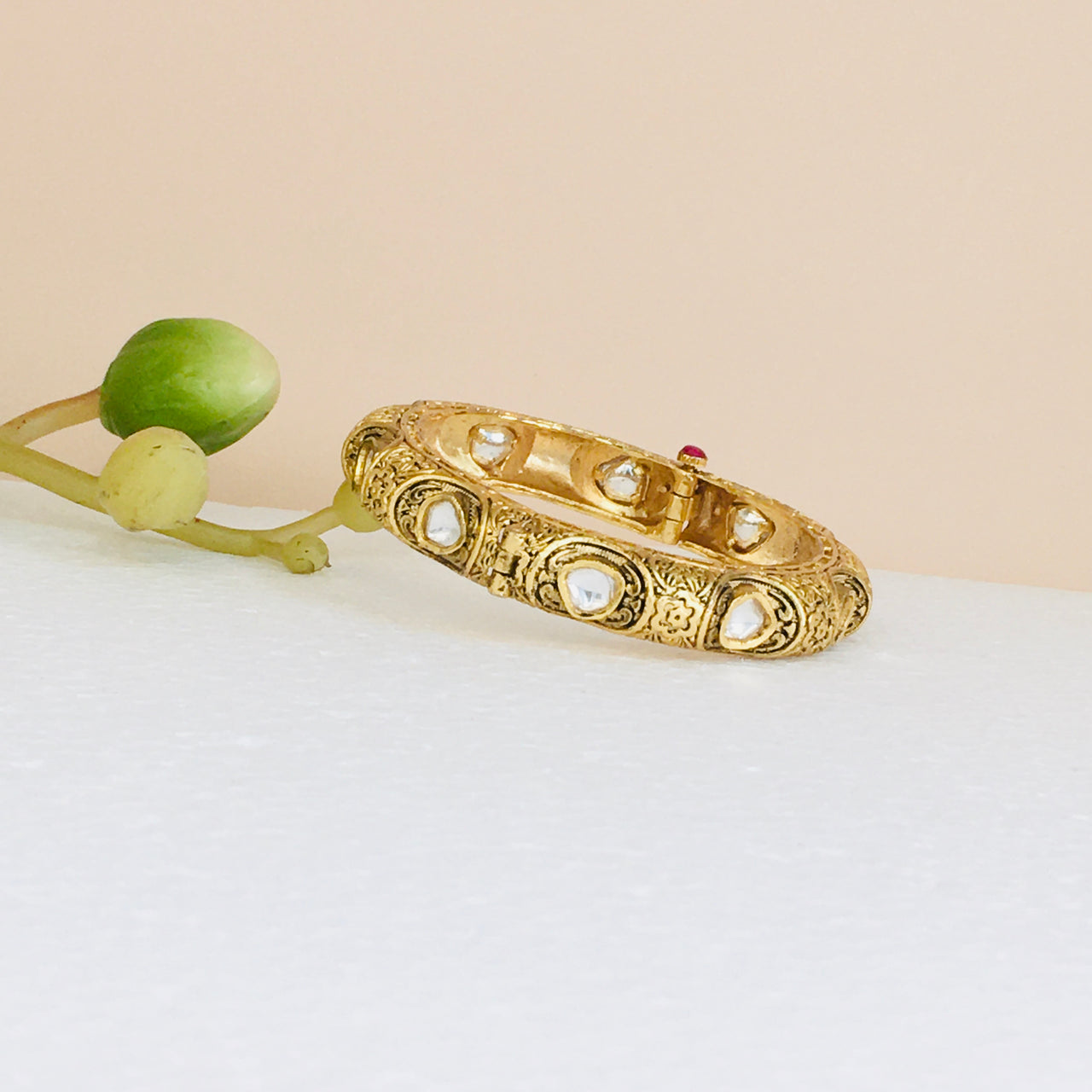 Gold Polki Bangle Zayn Luxury Jewellery