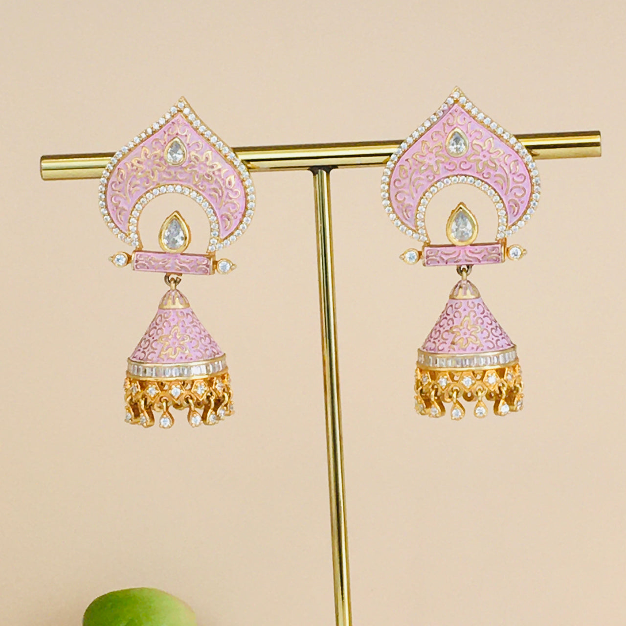 Meenakari Jhumki Earrings Zayn Luxury Jewellery