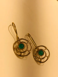 Thumbnail for Green Stone Dangler Earrings