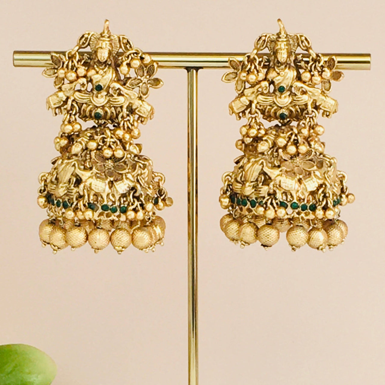 Temple Jhumka Earrings Zayn Luxury Jewellery