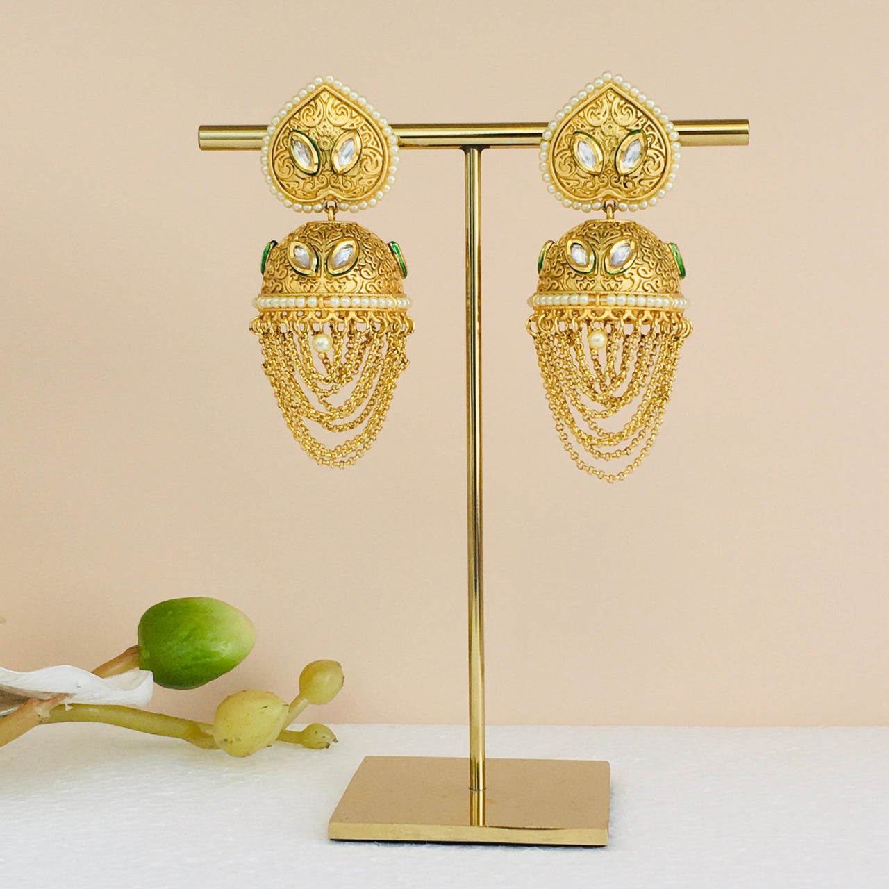 Meenakari Kundan Jhumki Earrings Zayn Luxury Jewellery