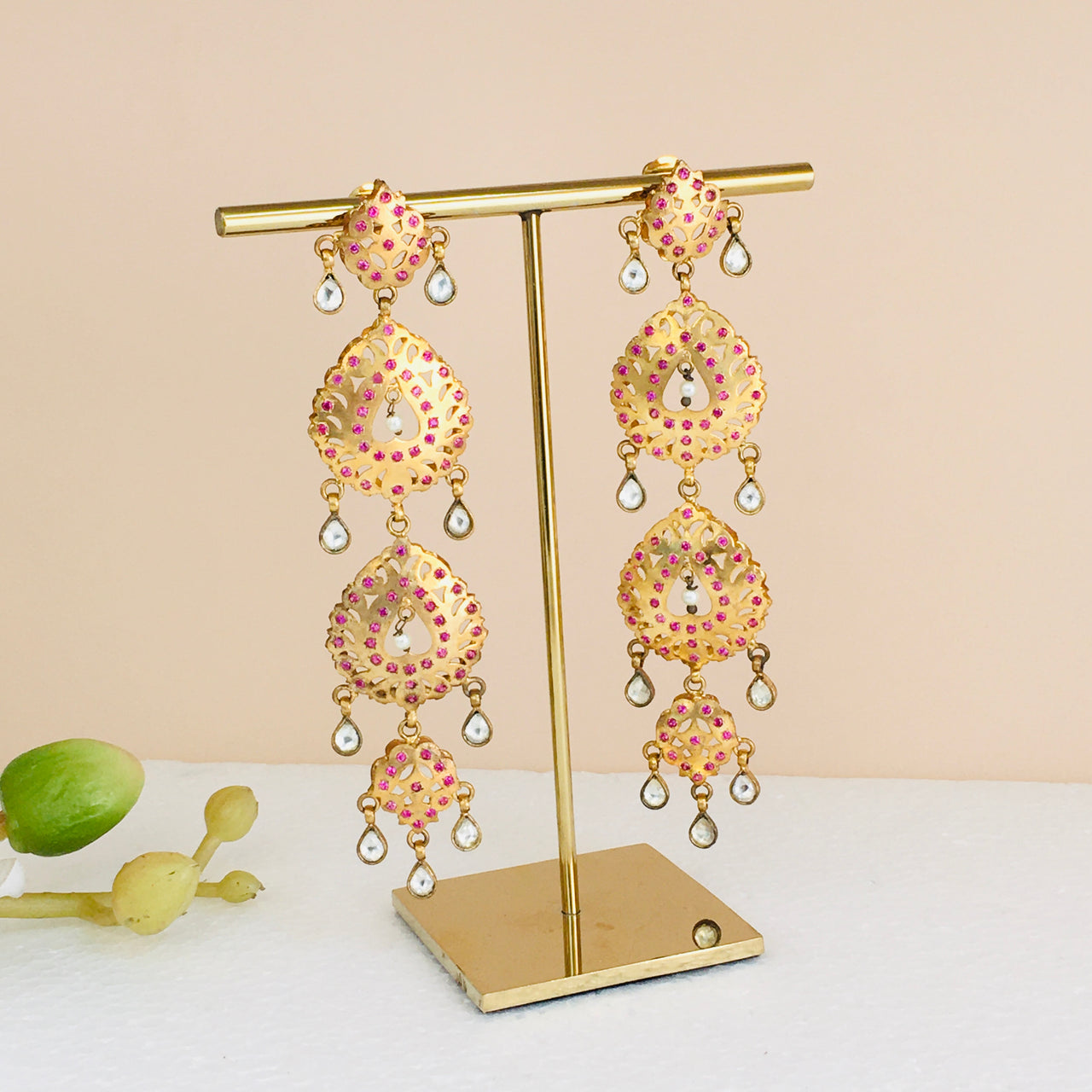 Jadau Kundan Dangler Earrings Zayn Luxury Jewellery