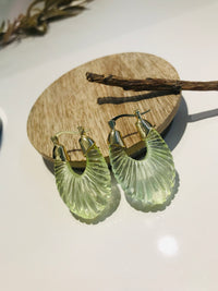 Thumbnail for Green Crystal Hoop Earrings